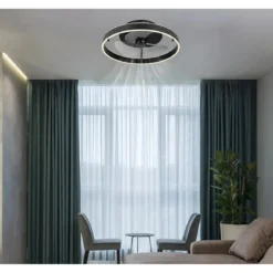 Ventilatore da Soffitto con Luce LED Dimmerabile Nero Opale Telecomando