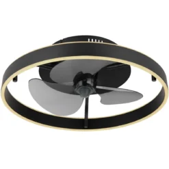 Ventilatore da Soffitto con Luce LED Dimmerabile Nero Opale Telecomando