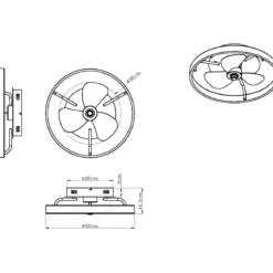 Ventilatore da Soffitto con Luce LED Dimmerabile Nero Opale Telecomando