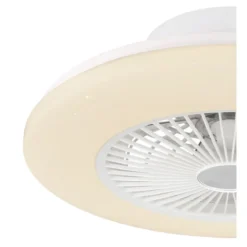 Ventilatore da Soffitto con Luce in Metallo Bianco 50 cm Telecomando