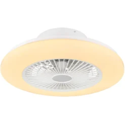 Ventilatore da Soffitto con Luce in Metallo Bianco 50 cm Telecomando