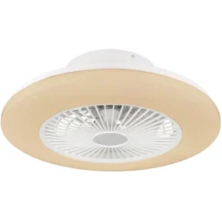 Ventilatore da Soffitto con Luce in Metallo Bianco 50 cm Telecomando