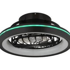 Ventilatore da Soffitto con Luce Nero LED RGB Dimmerabile Telecomando