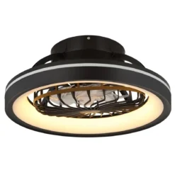 Ventilatore da Soffitto con Luce Nero LED RGB Dimmerabile Telecomando