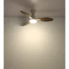 Ventilatore da Soffitto con Luce LED Bianco 3 Pale in Legno con Timer