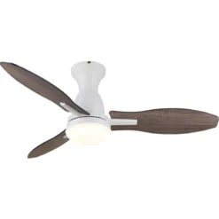 Ventilatore da Soffitto con Luce LED Bianco 3 Pale in Legno con Timer