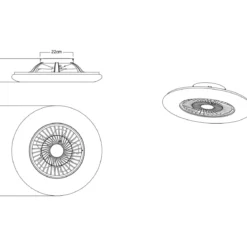 Ventilatore da Soffitto con Nero Bianco 60 cm LED RGB Telecomando