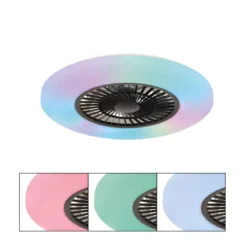 Ventilatore da Soffitto con Nero Bianco 60 cm LED RGB Telecomando