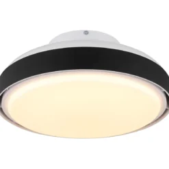 Ventilatore da Soffitto Plafoniera LED Dimmerabile 45 cm Bianco Nero