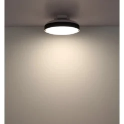 Ventilatore da Soffitto Plafoniera LED Dimmerabile 45 cm Bianco Nero