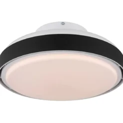 Ventilatore da Soffitto Plafoniera LED Dimmerabile 45 cm Bianco Nero