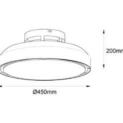 Ventilatore da Soffitto Plafoniera LED Dimmerabile 45 cm Bianco Nero