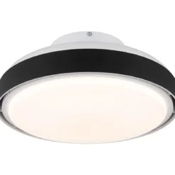 Ventilatore da Soffitto Plafoniera LED Dimmerabile 45 cm Bianco Nero