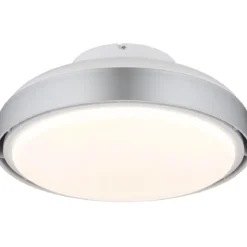 Ventilatore da Soffitto Plafoniera LED Dimmerabile 45 cm Bianco Argento
