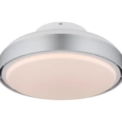 Ventilatore da Soffitto Plafoniera LED Dimmerabile 45 cm Bianco Argento
