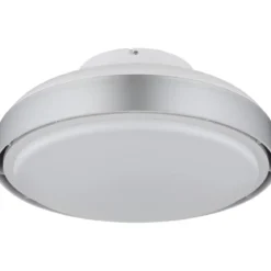 Ventilatore da Soffitto Plafoniera LED Dimmerabile 45 cm Bianco Argento