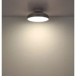 Ventilatore da Soffitto Plafoniera LED Dimmerabile 45 cm Bianco Argento