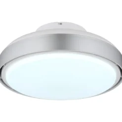 Ventilatore da Soffitto Plafoniera LED Dimmerabile 45 cm Bianco Argento