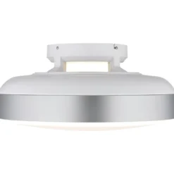 Ventilatore da Soffitto Plafoniera LED Dimmerabile 45 cm Bianco Argento