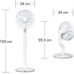 Ventilatore da Terra e Tavolo 27 W con Telecomando WiFi
