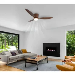 Ventilatore Soffitto con Luce Effetto Legno 3 Pale 20W LED Dimmerabile