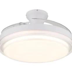 Ventilatore Soffitto con Luce Bianco 106 cm LED CCT Pale Richiudibili