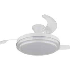 Ventilatore Soffitto con Luce Bianco 106 cm LED CCT Pale Richiudibili