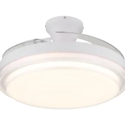 Ventilatore Soffitto con Luce Bianco 106 cm LED CCT Pale Richiudibili