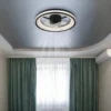 Ventilatore Soffitto con Luce LED Dimmerabile Nero 3 Pale Trasparenti