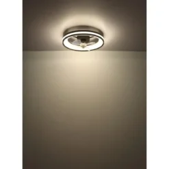 Ventilatore Soffitto con Luce LED Dimmerabile Nero 3 Pale Trasparenti