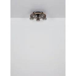 Ventilatore Soffitto con Luce 5 Bracci E27 3 Pale Nero Effetto Legno