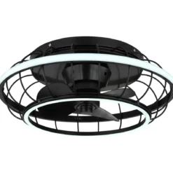 Ventilatore Soffitto con Luce Doppio LED Dimmerabile Nero Opale