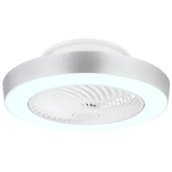 Ventilatore Soffitto con Luce LED Dimmerabile Bianco Grigio Telecomando