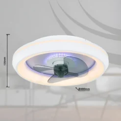 Ventilatore Soffitto con Luce Notturna CCT Telecomando Dimmer Bianco