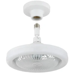 Ventilatore Soffitto con Luce LED Dimmerabile Bianco Tondo Telecomando