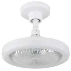 Ventilatore Soffitto con Luce LED Dimmerabile Bianco Tondo Telecomando