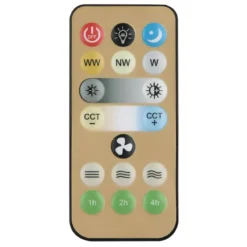 Ventilatore Soffitto con Luce LED Dimmerabile Nero Tondo Telecomando