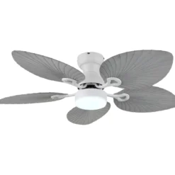 Ventilatore Soffitto con Luce Regolabile Bianco Grigio 22W Telecomando