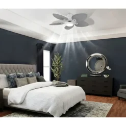 Ventilatore Soffitto con Luce Regolabile Bianco Grigio 22W Telecomando