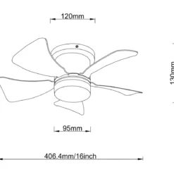 Ventilatore Soffitto con Luce CCT Regolabile Nero 5 Pale Effetto Legno