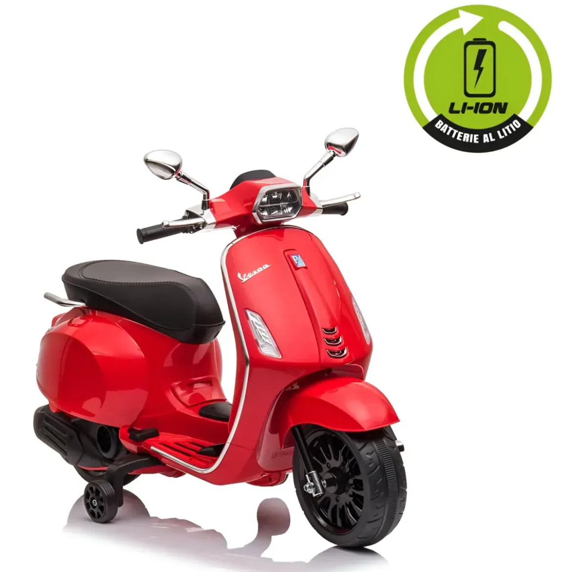 Vespa Sprint Elettrica per Bambini 12V Rossa Luci LED Moto Scooter