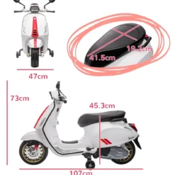 Vespa Sprint Elettrica per Bambini 12V Bianco Luci LED Moto Scooter