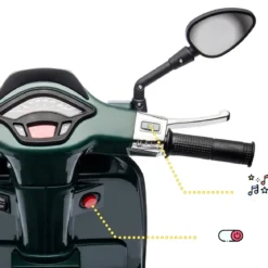 Vespa Sprint Elettrica per Bambini 12V Verde Luci LED Moto Scooter