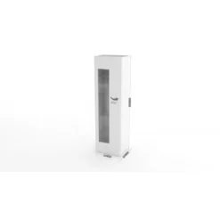 Vetrina a 1 Anta Mobile con 4 Ripiani Credenza da Ingresso Bianco Lucido