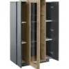 Vetrina con 3 Ante Mobile Moderno Antracite Oak Mobile da Ingresso Credenza