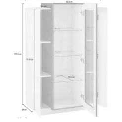 Vetrina con 3 Ante Mobile Moderno Antracite Oak Mobile da Ingresso Credenza