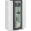Vetrina Mobile da Ingresso con 3 Ante Design Moderno Bianco e Grigio