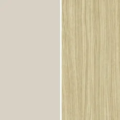 Vetrina Mobile da Soggiorno 3 Ante Beige Rovere Vetro Moderna 5 Ripiani