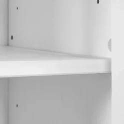 Vetrina Soggiorno Credenza Bianco 3 Cassetti 2 Ante in Legno MDF
