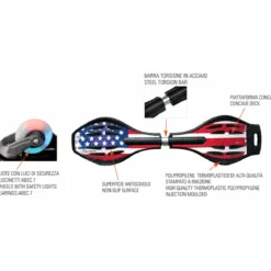 Waveboard 87x22 Polipropilene Antiscivolo Skateboard Bandiera USA